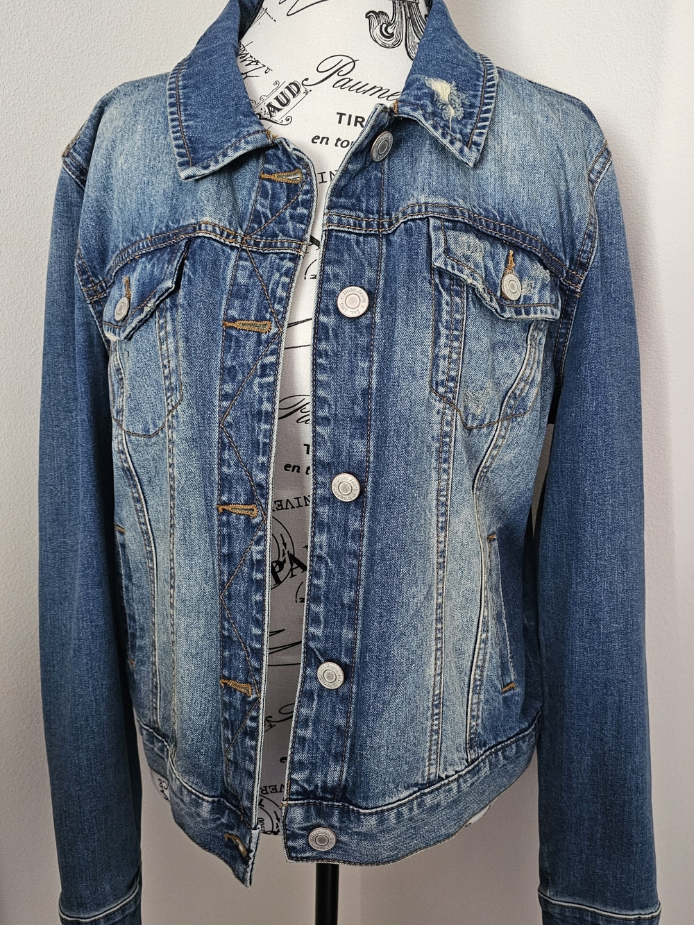 Mudd Blue Denim Jacket with White Label